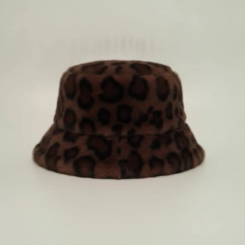 Cappello pescatore reversibile in pelliccia - Leopardato