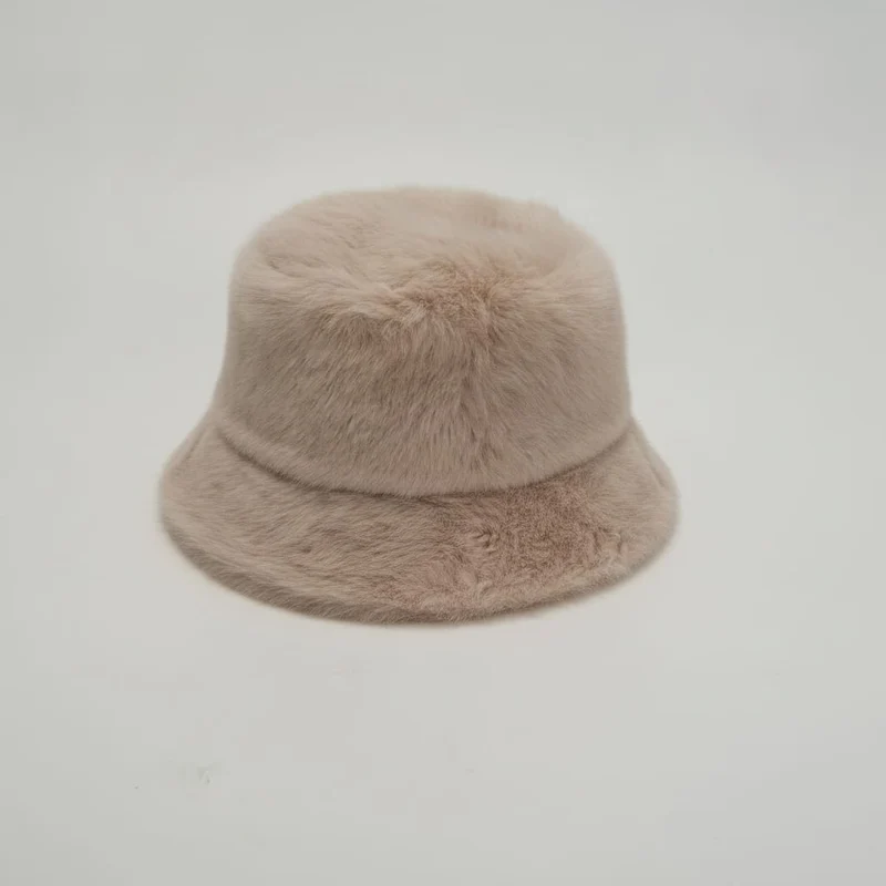 Cappello pescatore reversibile in pelliccia - Beige