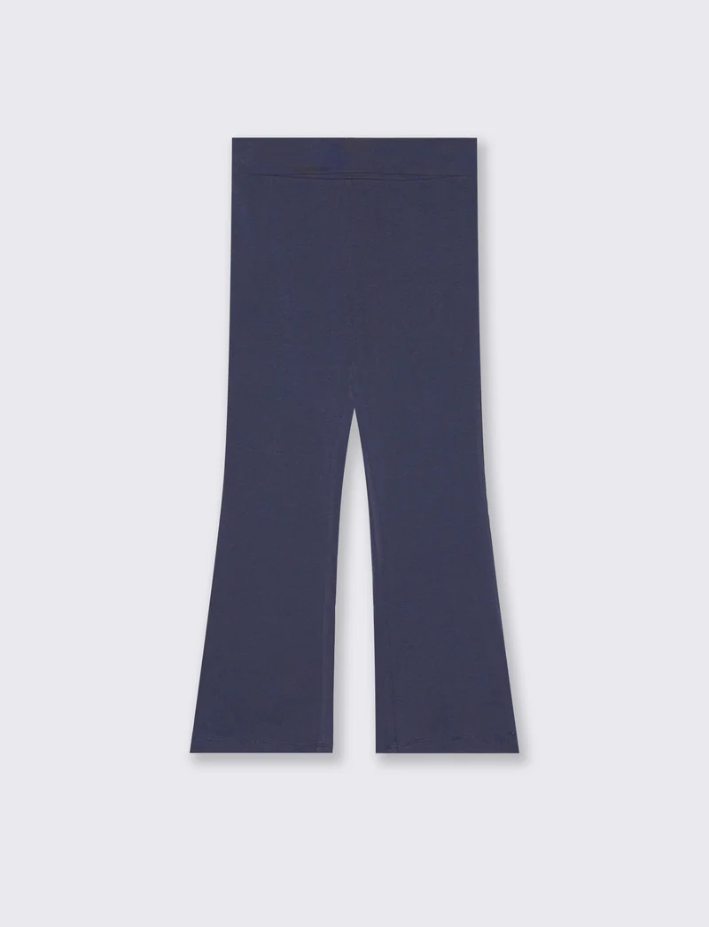 Leggings a zampa in jersey morbido - Blu