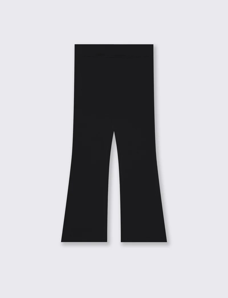 Leggings a zampa in jersey morbido - Nero