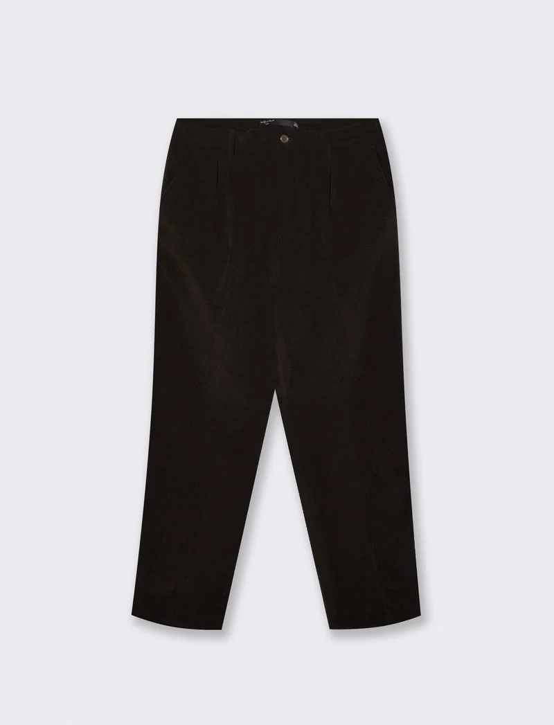 Pantaloni velluto goffrato formal fit - Moro