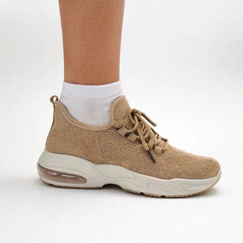 Sneakers running da in tessuto tecnico - Beige
