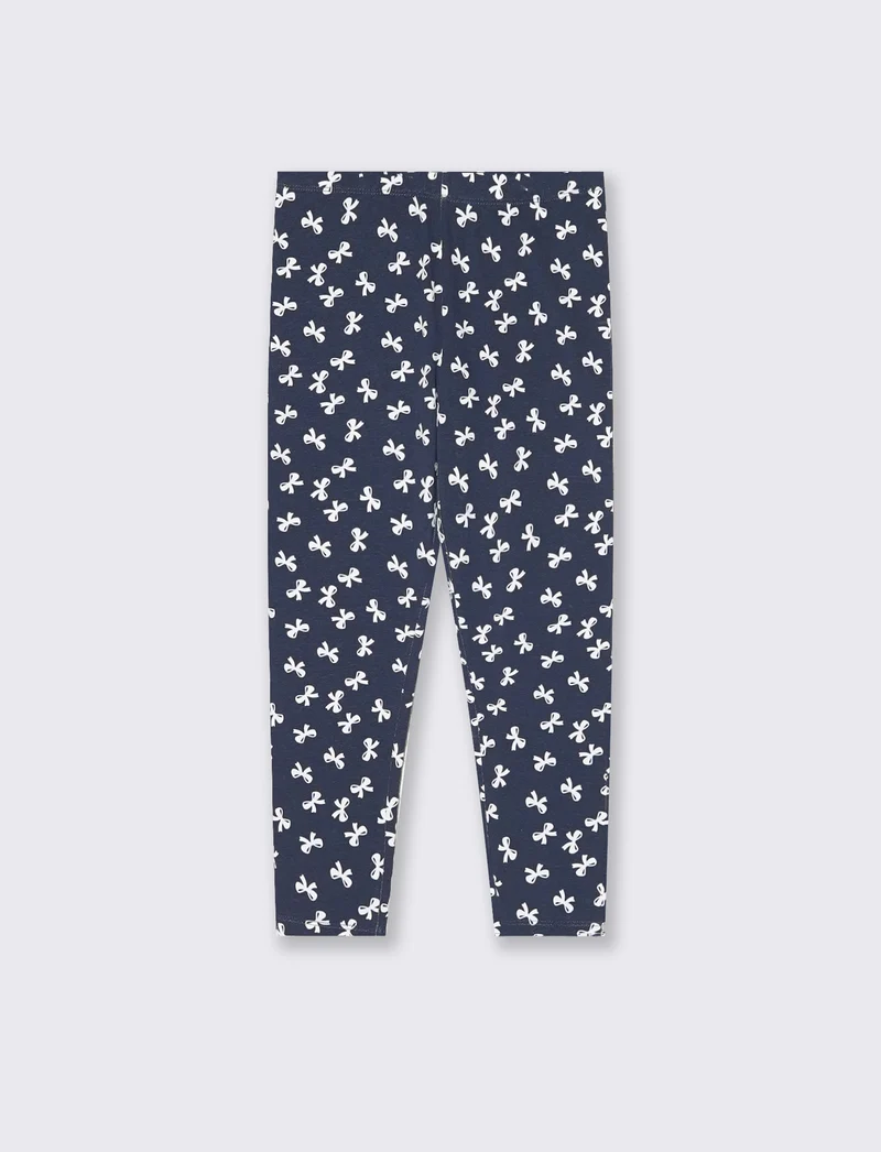 Leggings elasticizzati in cotone per bambina - Blu