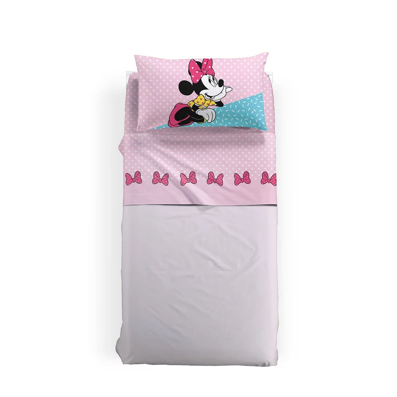 Completo Lenzuola minnie pink in Cotone