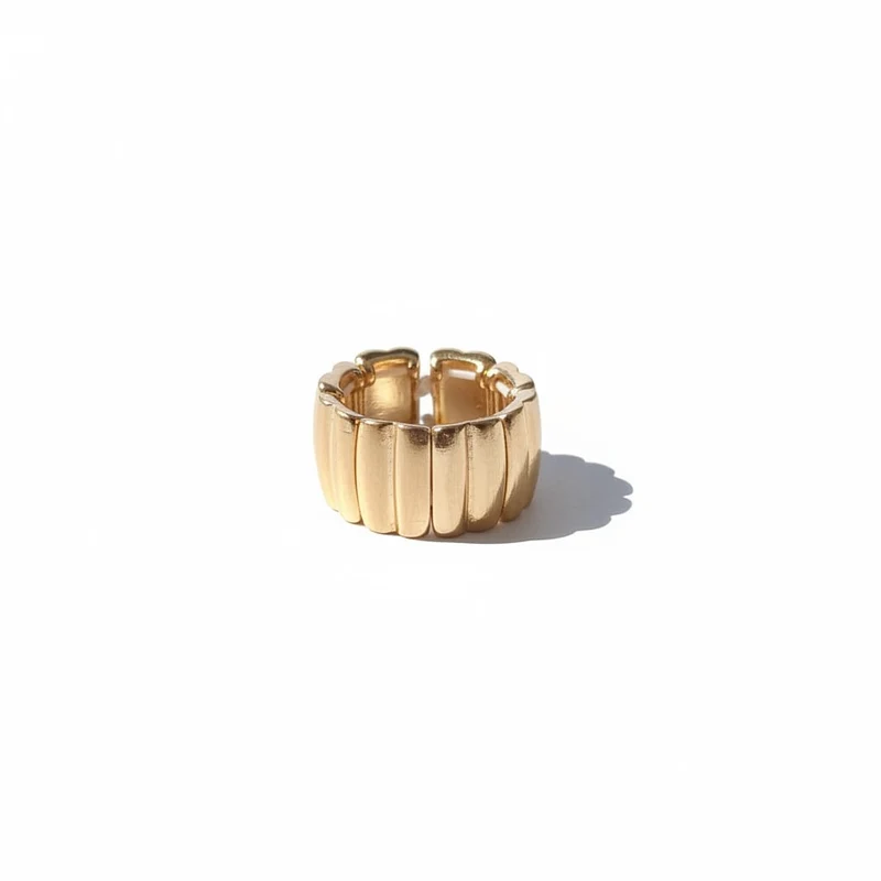 Anello a fascia elastico lucido e matte - Oro