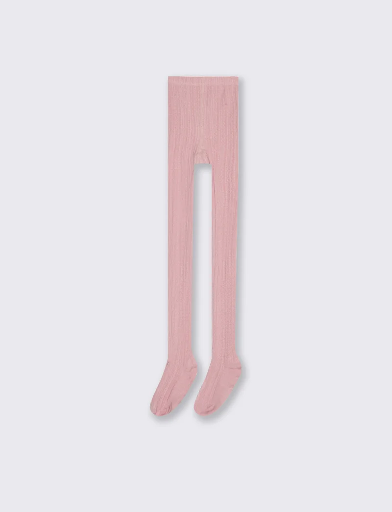 Calze elastiche con motivo ad intreccio morbido - Rosa