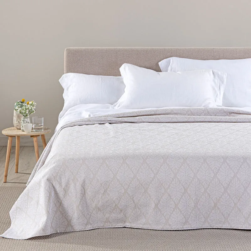 Copriletto Estivo acquamarina in Raso Jacquard