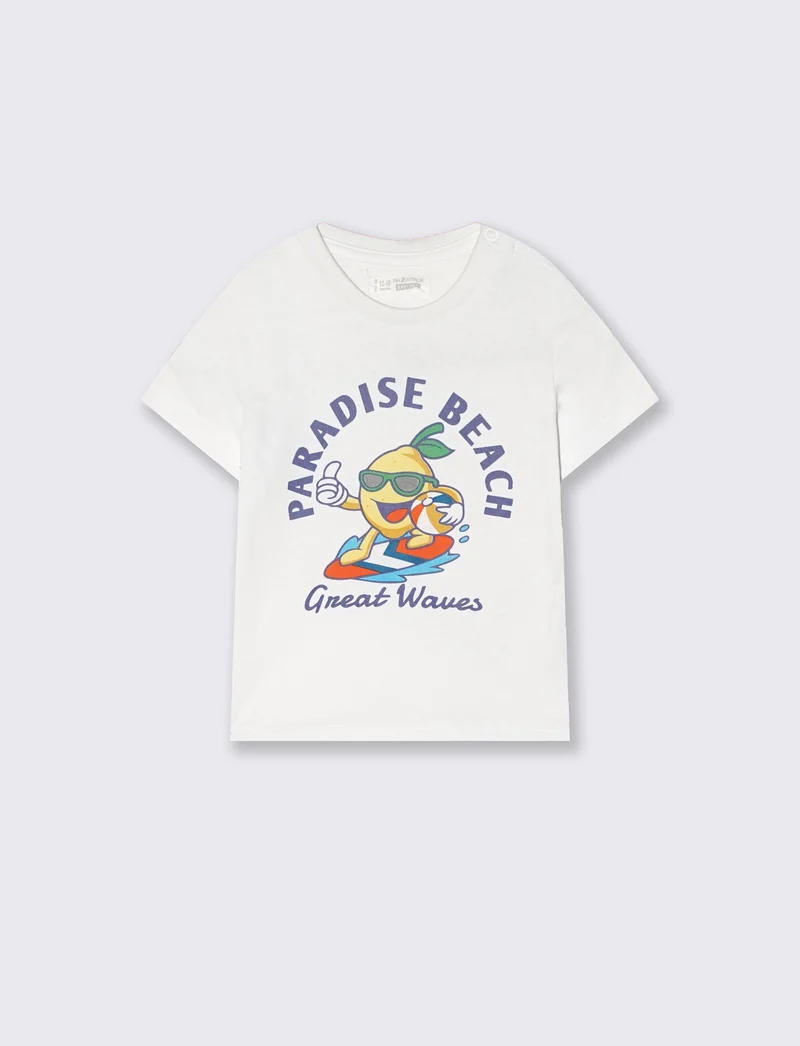 T shirt girocollo manica corta estiva - Bianco