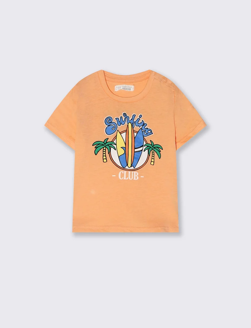 T shirt estiva girocollo manica corta - Pesca