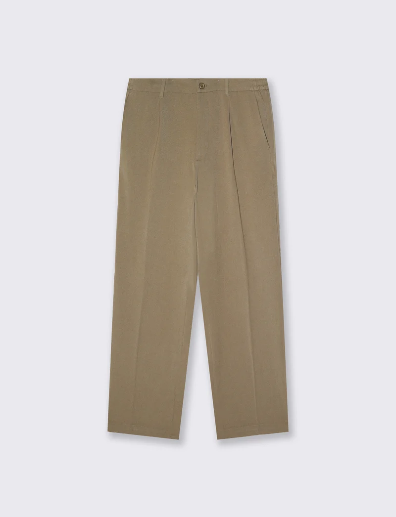 Pantaloni Chino Pinces Straight Fit - Beige