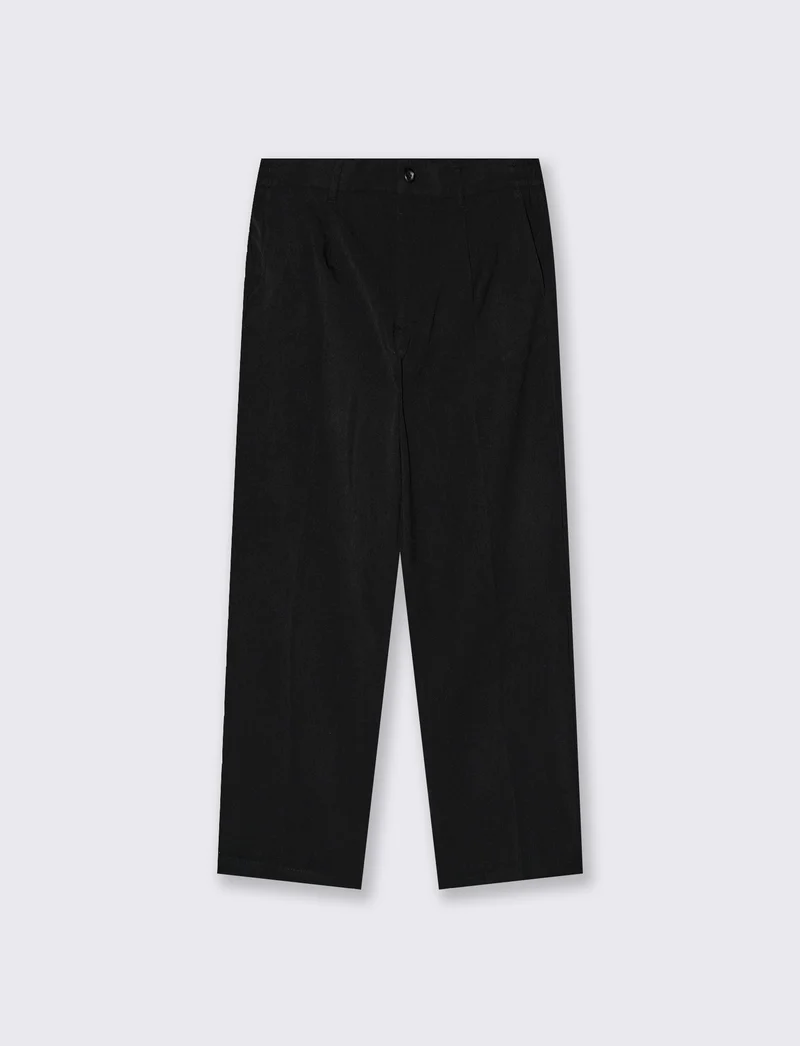 Pantaloni Chino Pinces Straight Fit - Nero