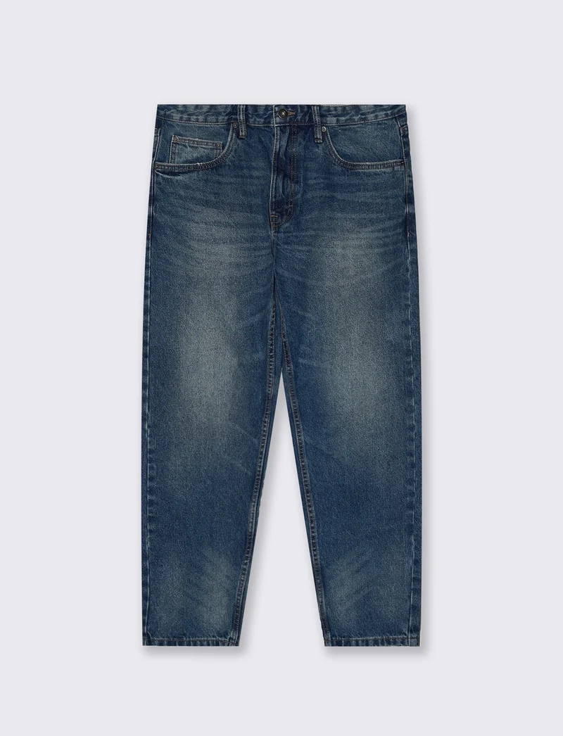 Jeans Blu Medio Straight Fit Cinque Tasche - Denim