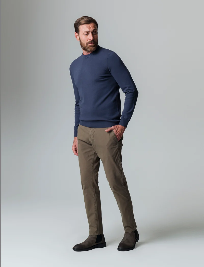 Pantaloni chino slim fit da uomo - Grigio fango