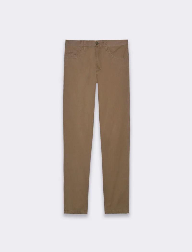 Pantaloni basic 5 tasche regular fit da uomo - Verde kaki
