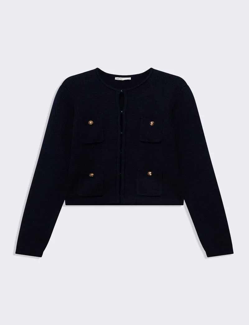 Cardigan con tasche da donna - Blu