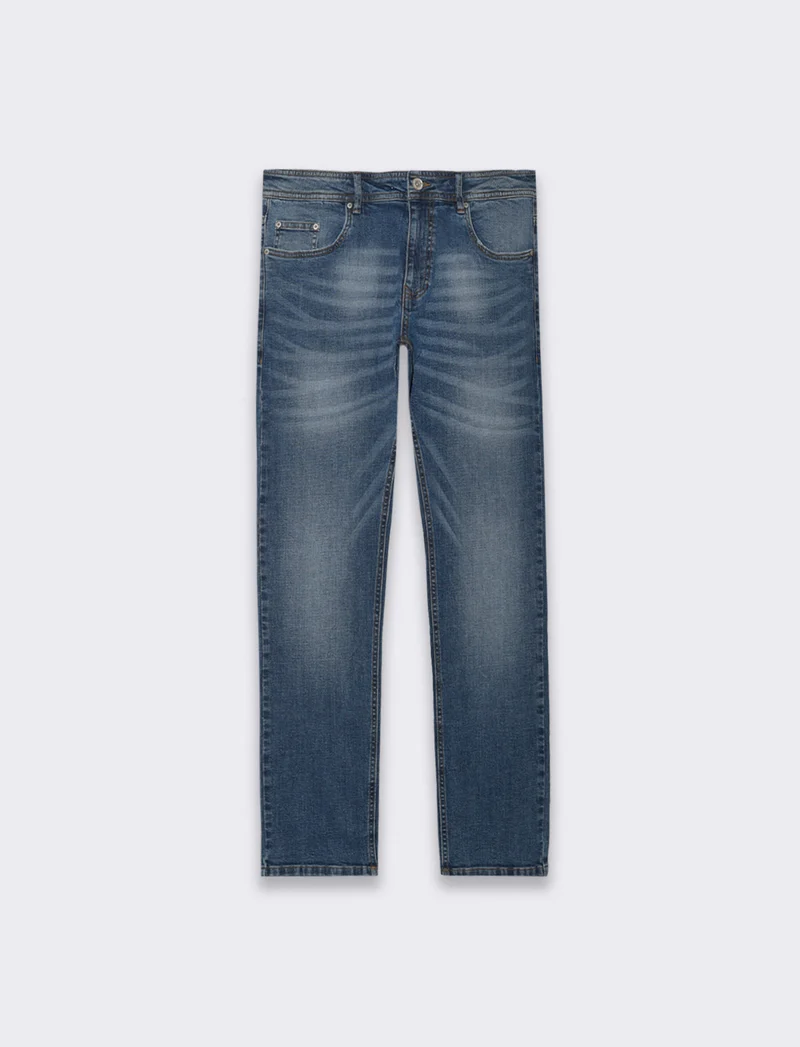 Jeans regular fit blu medio da uomo - Denim