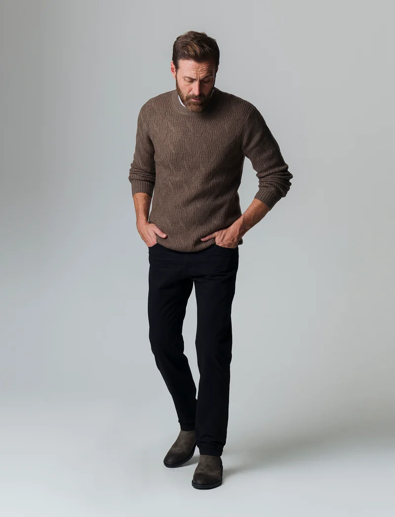 Pantaloni basic 5 tasche regular fit da uomo - Nero