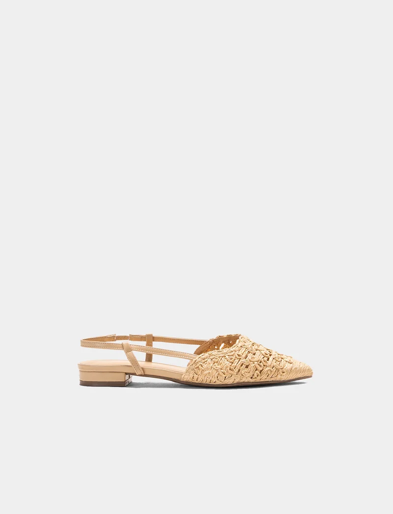 Slingback da donna con tacco basso - Beige