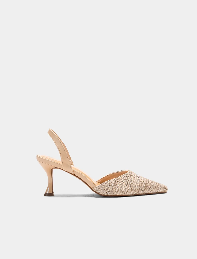 Slinback da donna in rafia - Beige