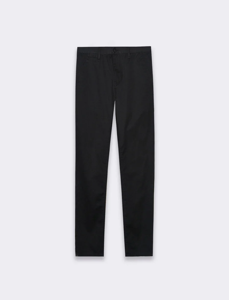Pantaloni basic chino regular fit da uomo - Nero