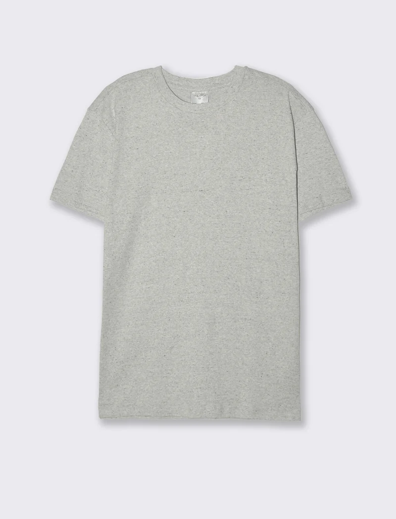 T-shirt girocollo in ottoman melange - Grigio mel.