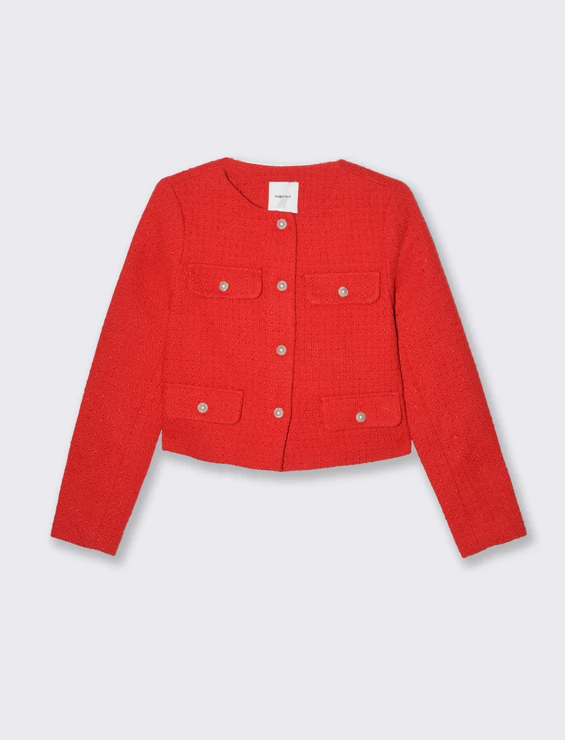 Giacca con bottoni gioiello da donna - Rosso