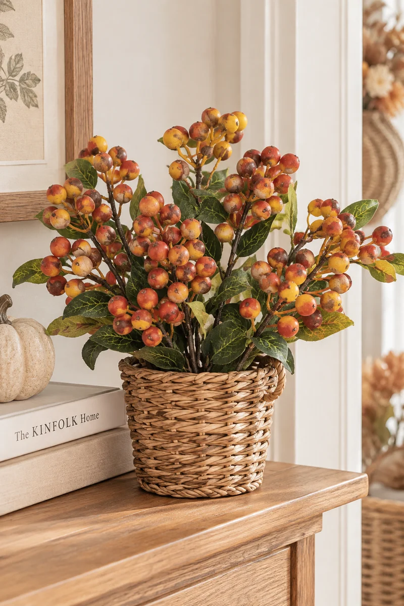 Rametto artificiale con bacche decorative