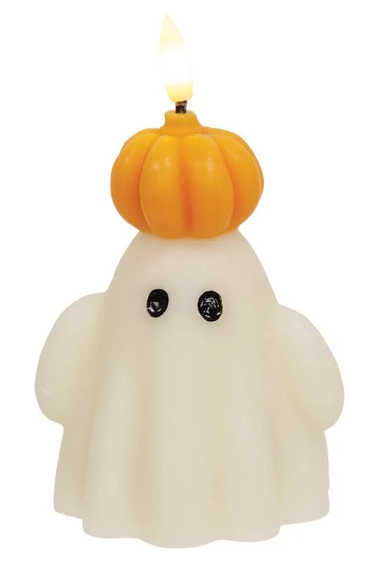 Candela LED con timer a forma di zucca fantasma
