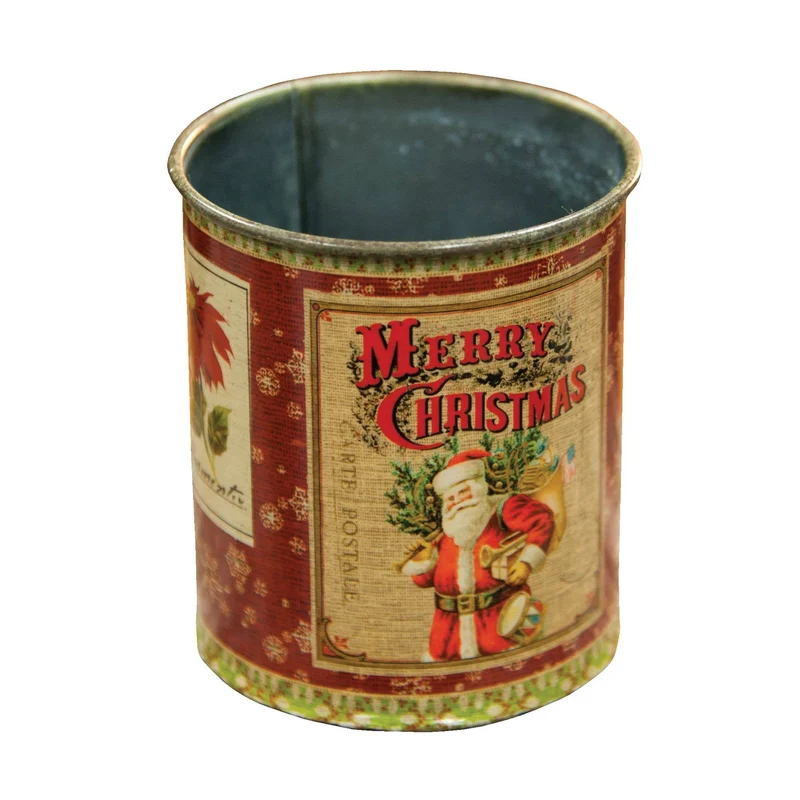 Barattolo di latta vintage con Babbo Natale