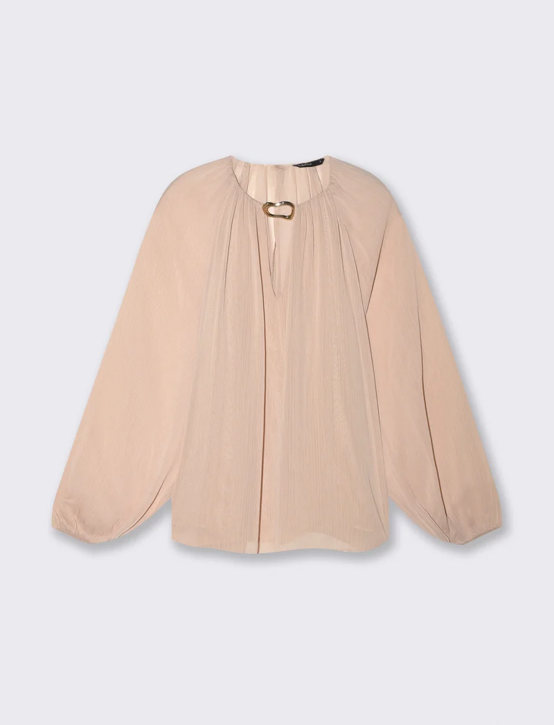Blusa manica ampia e raglan elegante - Beige grano