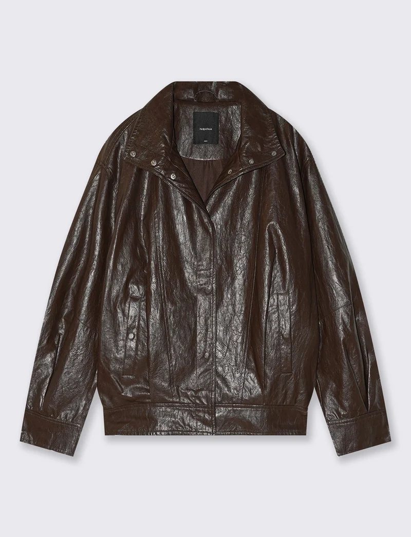 Bomber in ecopelle over per ogni look - Moro