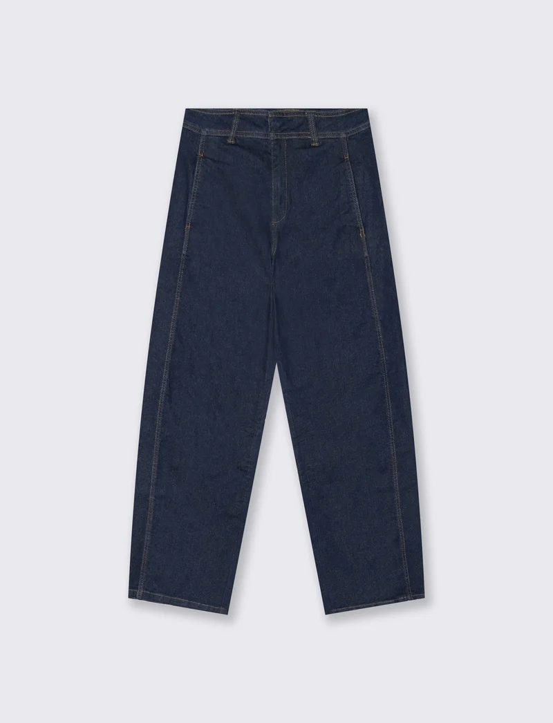 Jeans barrel a vita media alta - DENIM SCURO