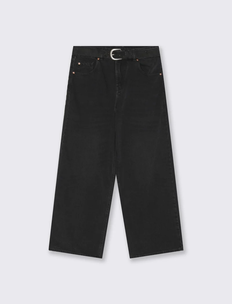 Jeans coulotte wide leg - Nero