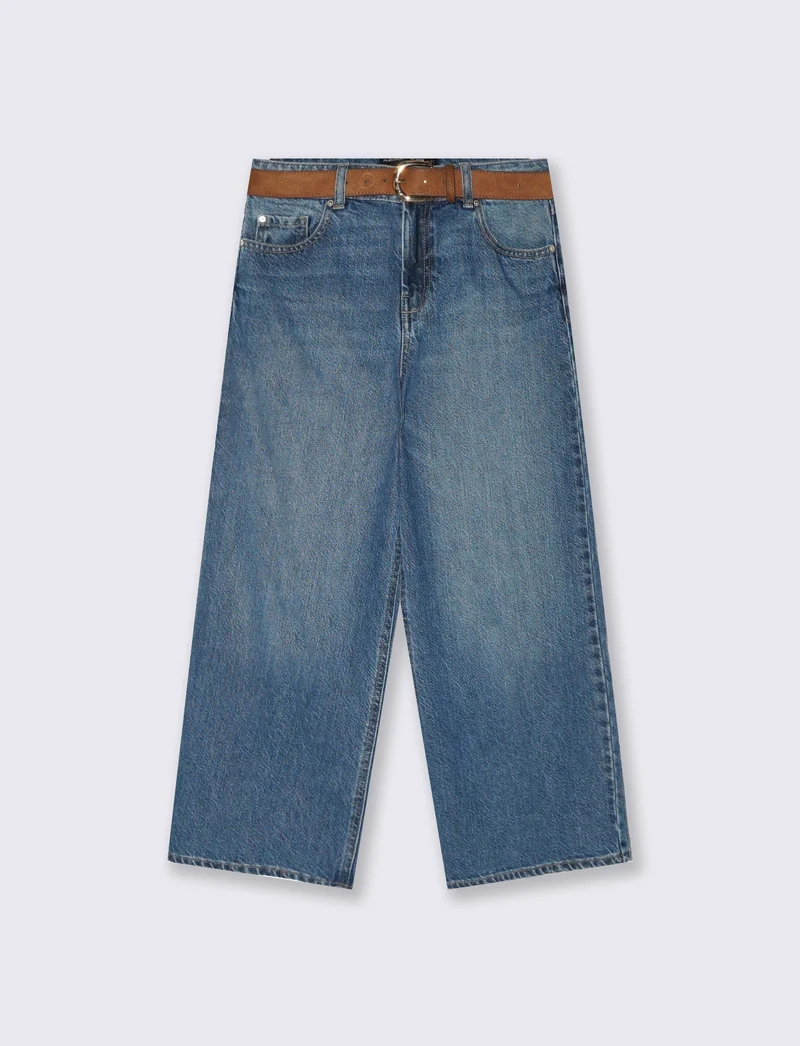 Jeans coulotte wide leg - Denim
