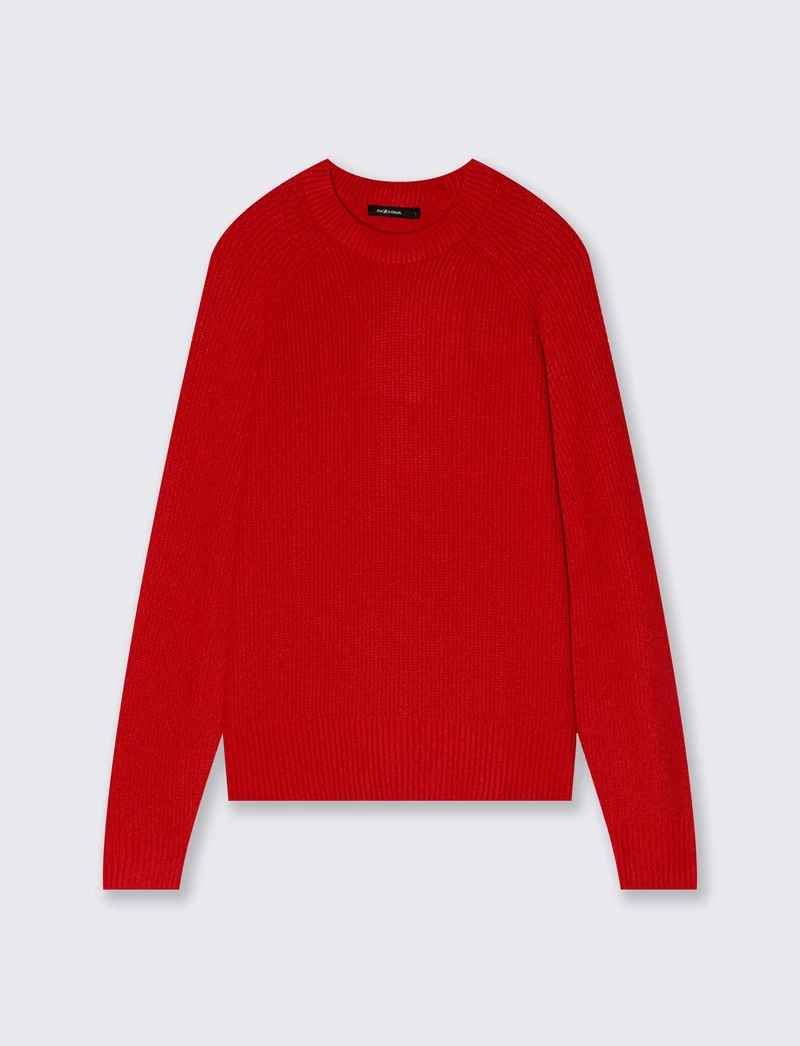 Maglia manica lunga girocollo versatile - Rosso