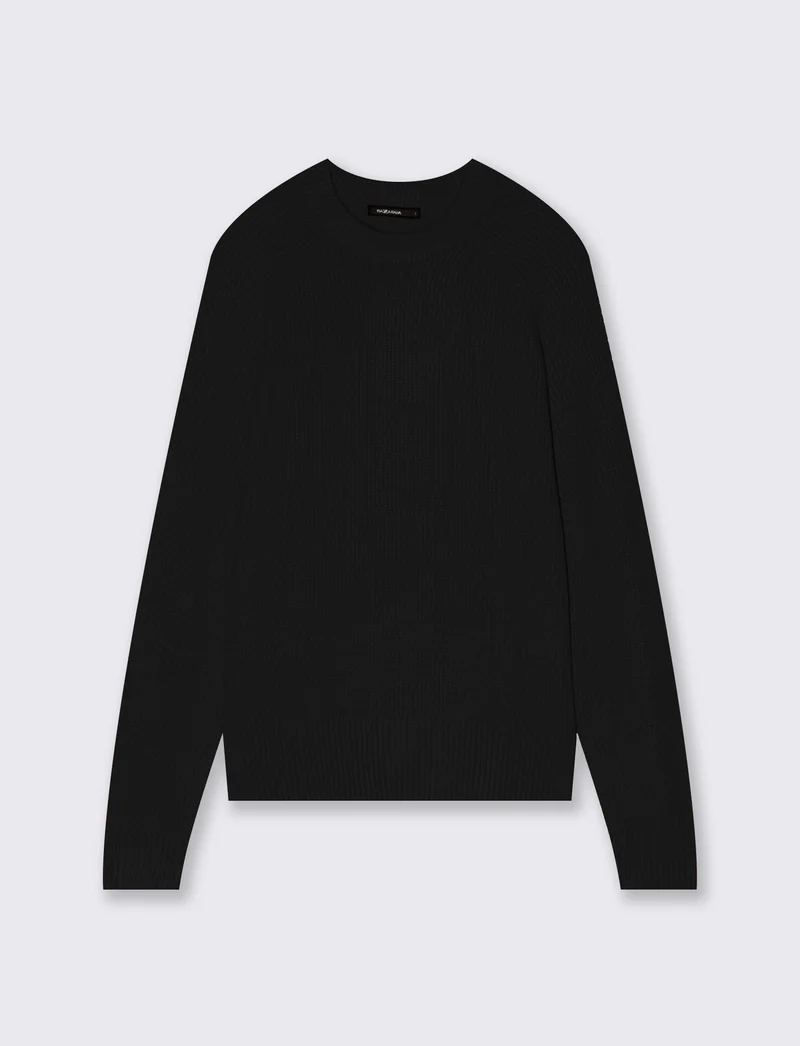 Maglia manica lunga girocollo versatile - Nero
