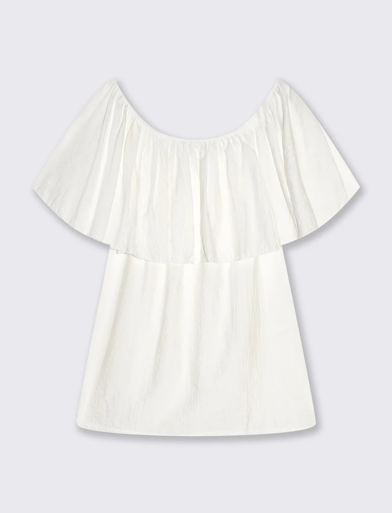Casacca manica corta scollo a barca donna - Bianco