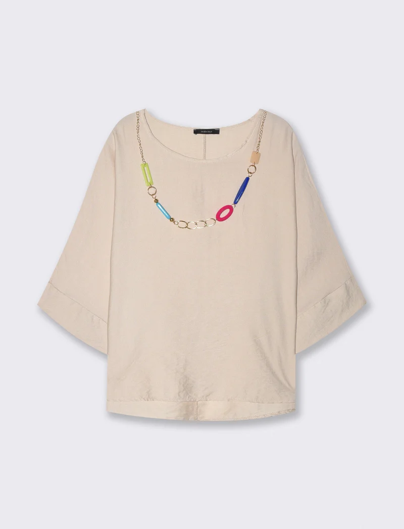 Casacca manica a tre quarti donna morbida - Beige