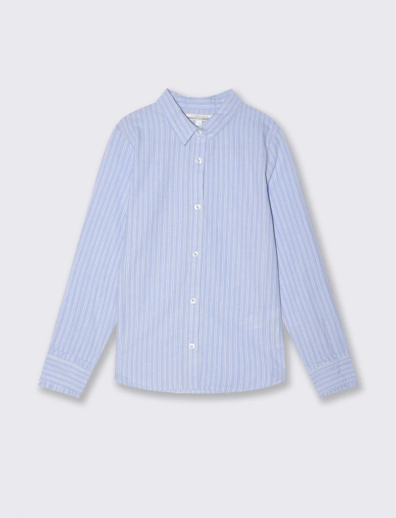 Camicia a righe con rouches per bambina - Righe
