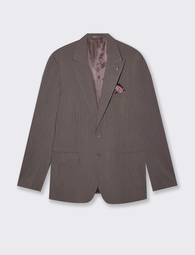 Blazer Strutturato Formale con Pochette - Moro