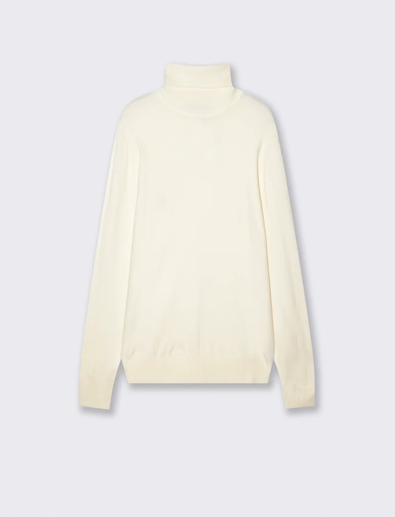 Maglia Dolcevita Soft Touch Basic Regular Fit - Bianco