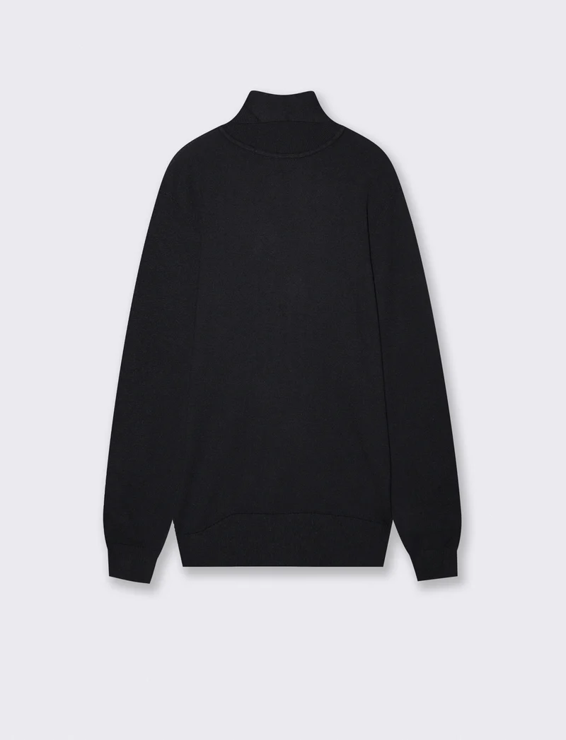 Maglia Dolcevita Soft Touch Basic Regular Fit - Nero