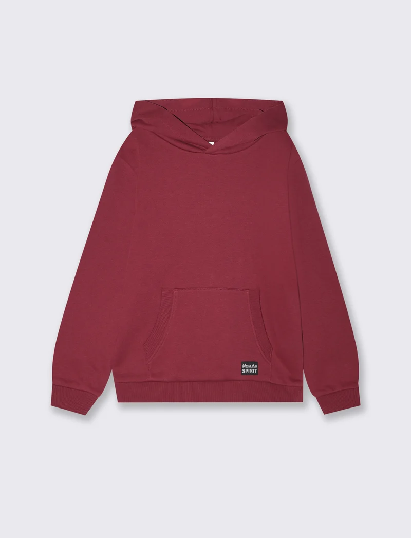 Felpa con cappuccio e marsupio trendy - Bordeaux