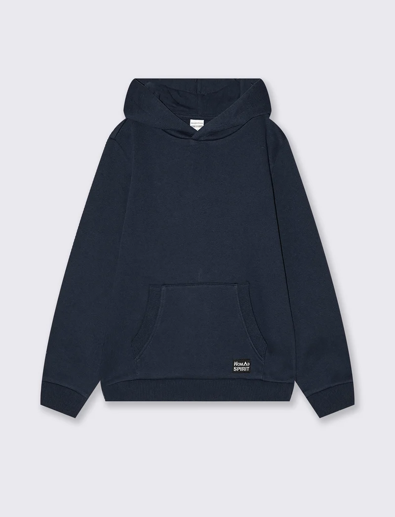 Felpa con cappuccio e marsupio trendy - Blu