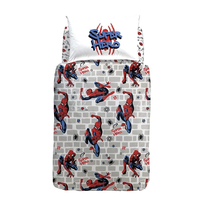 Completo Copripiumino spiderman wall in Cotone
