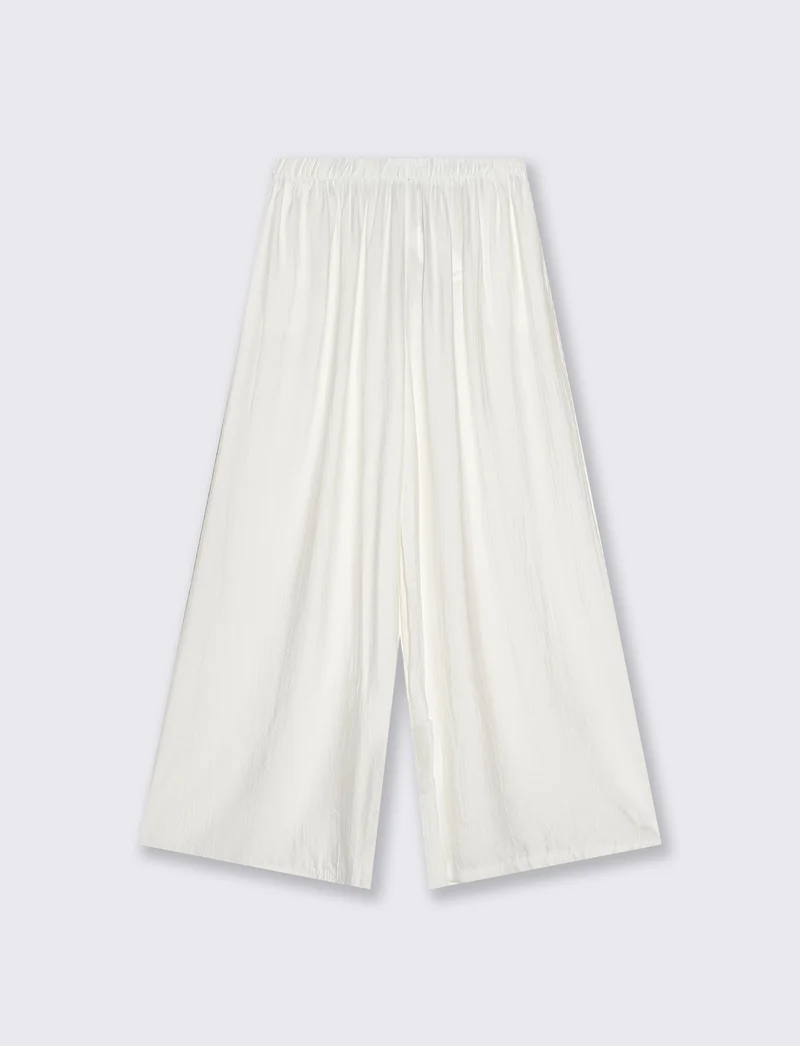 Pantaloni Elasticizzati con Vestibilità Morbida - Bianco