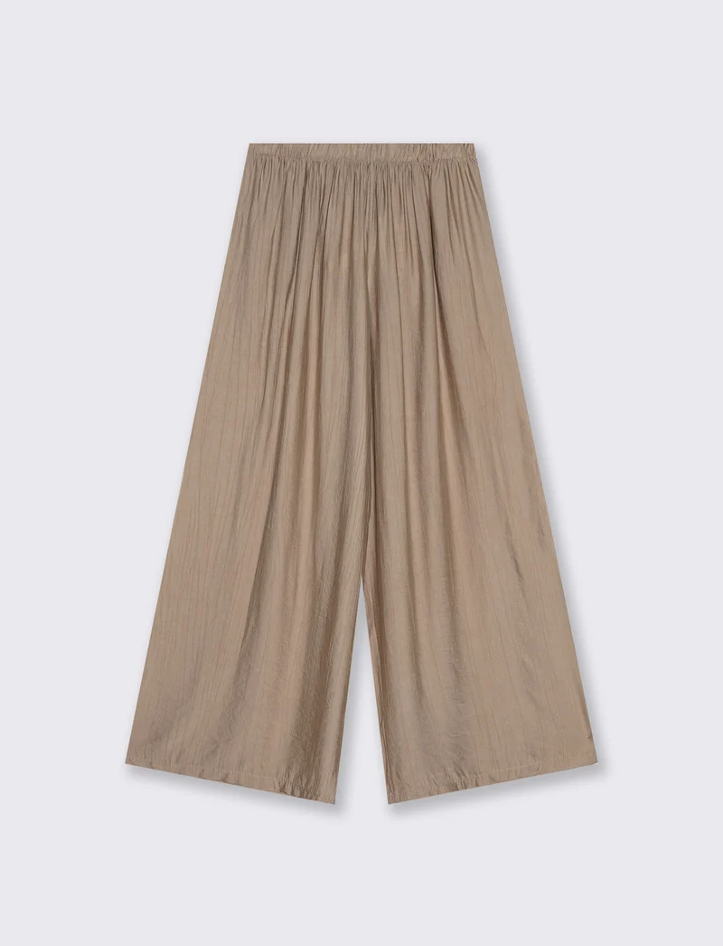 Pantaloni Elasticizzati con Vestibilità Morbida - Beige