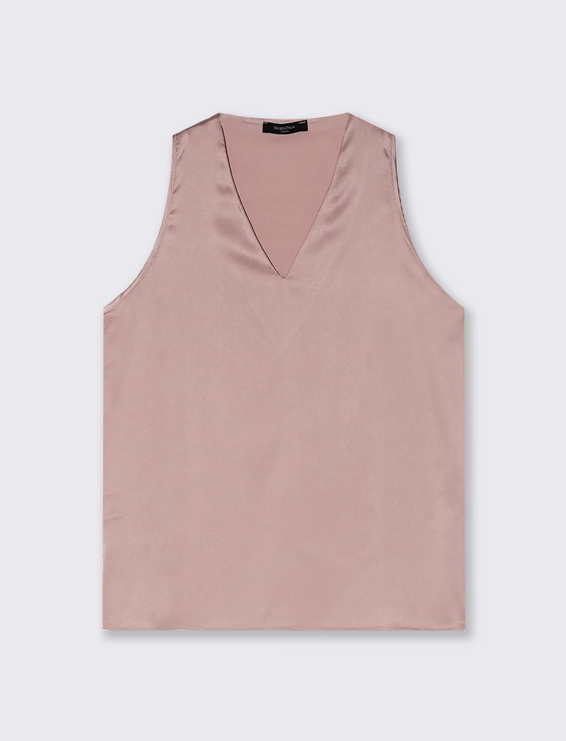 Top Scollo a V in Tessuto Leggero - Rosa