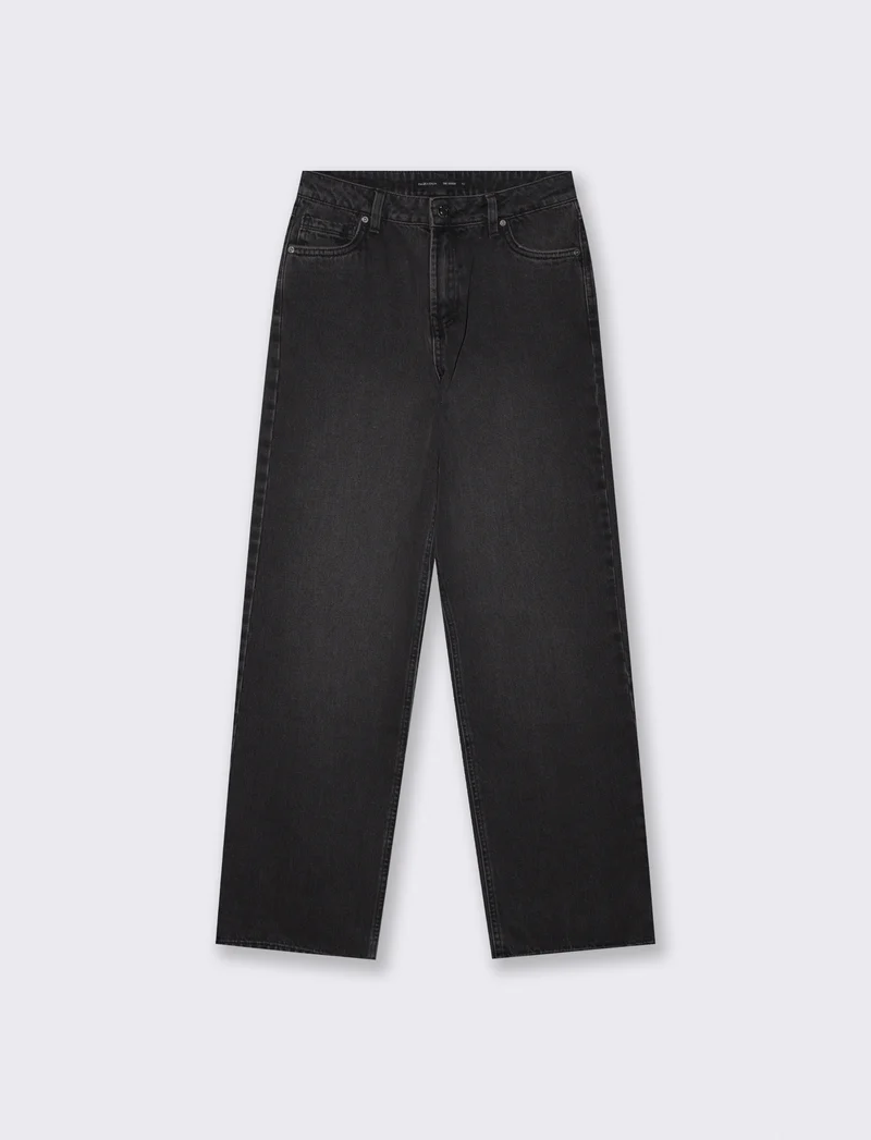 Jeans wide leg a vita alta - Nero