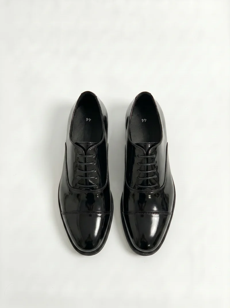 Scarpa stringata nera con doppia cucitura - Nero